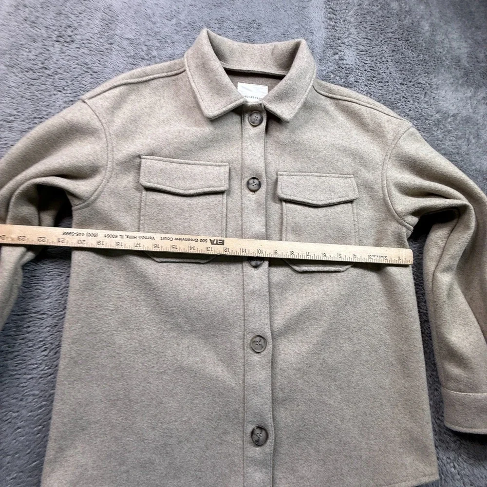 Avec Les Filles Oversized Shacket Heavy Weight Button Front Oatmeal Womens S